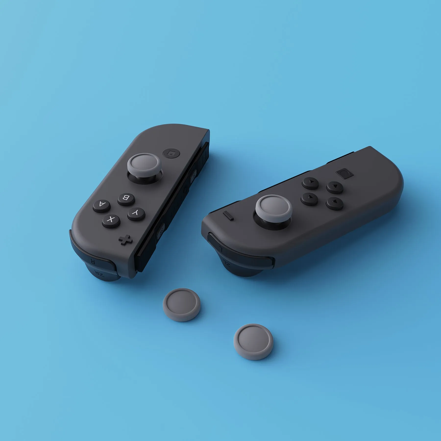 PlayVital Joystick Caps for NS, Thumbstick Caps for Switch Lite, Silicone Analog Cover for Joycon of Switch OLED, Thumb Grip Rocker Caps for Switch & Switch Lite & Switch OLED - Gray- NJM1142