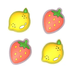 PlayVital Lemon & Strawberry Switch Thumb Grip Caps, Joystick Caps for NS Switch Lite, Silicone Analog Cover Thumbstick Grips for Joycon of Switch OLED - NJM1200