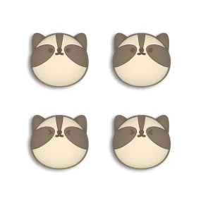 PlayVital Little Raccoon Cute Switch Thumb Grip Caps, Joystick Caps for NS Switch Lite, Silicone Analog Cover Thumbstick Grips for Joycon of Switch OLED - NJM1162