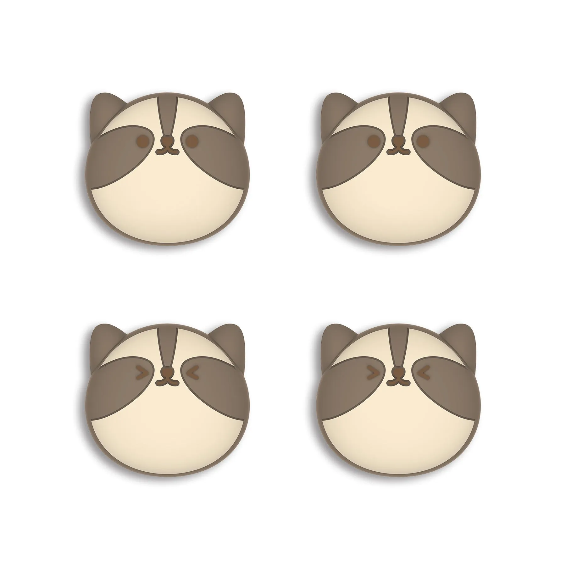 PlayVital Little Raccoon Cute Switch Thumb Grip Caps, Joystick Caps for NS Switch Lite, Silicone Analog Cover Thumbstick Grips for Joycon of Switch OLED - NJM1162