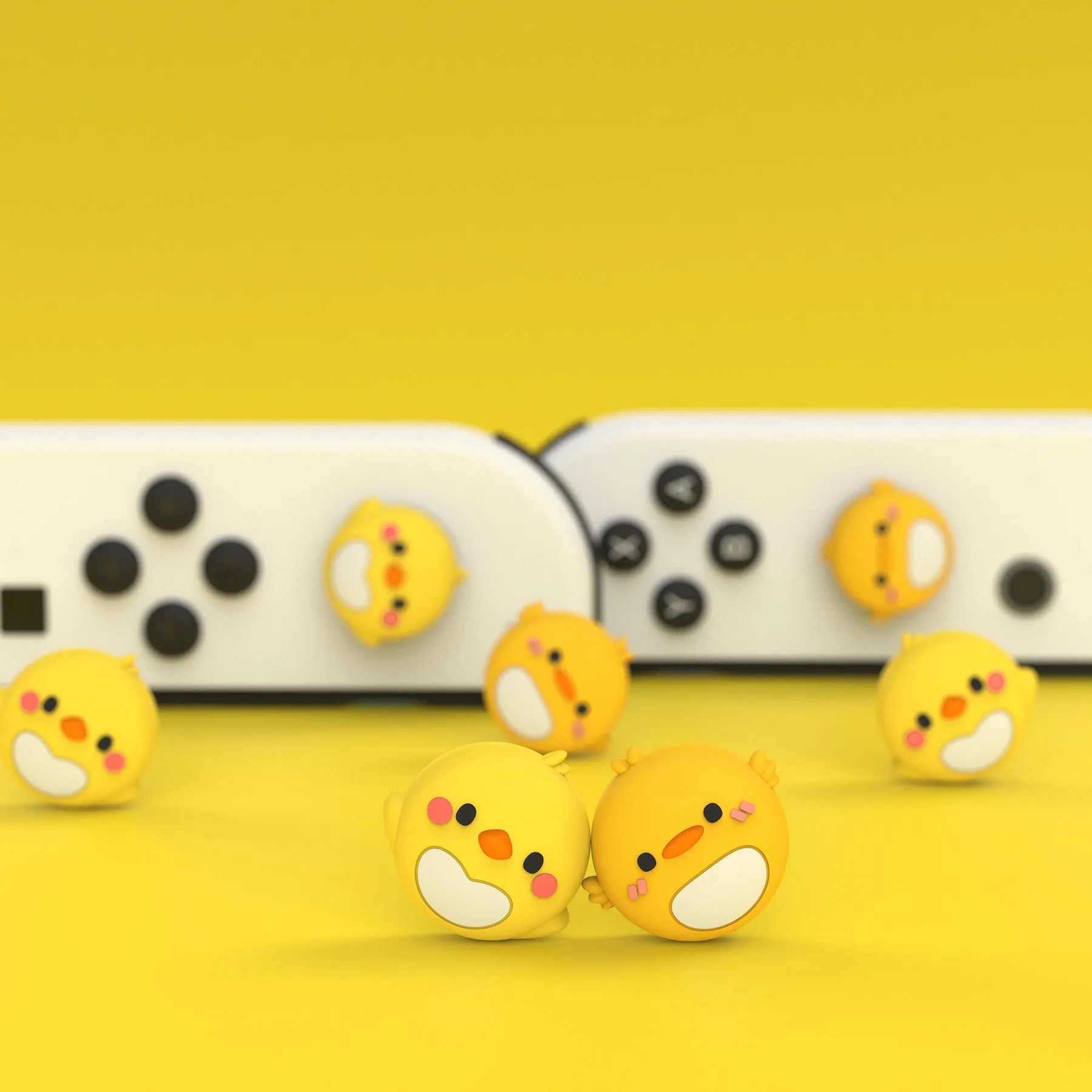PlayVital Parrot & Chick Cute Switch Thumb Grip Caps, Joystick Caps for NS Switch Lite, Silicone Analog Cover Thumbstick Grips for Joycon of Switch OLED - NJM1163