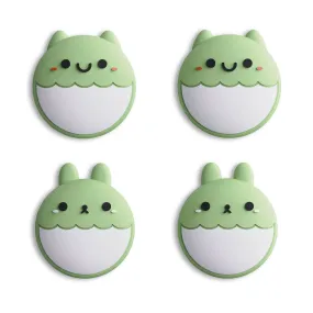 PlayVital Rabbit & Squirrel Cute Switch Thumb Grip Caps, Matcha Green Joystick Caps for NS Switch Lite, Silicone Analog Cover Thumbstick Grips for Joycon of Switch OLED - NJM1123