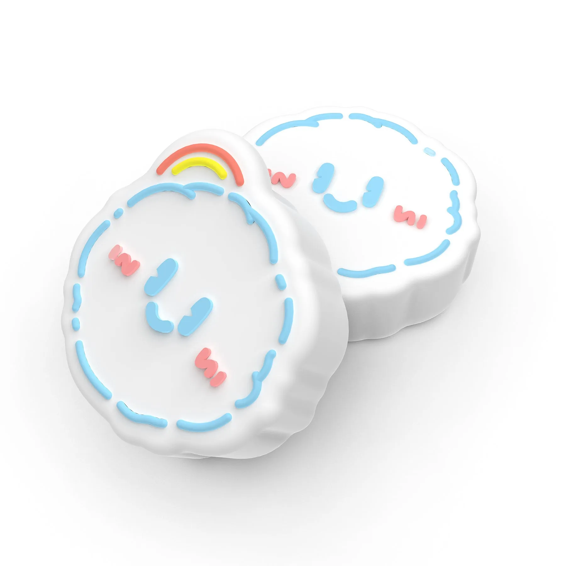 PlayVital Rainbow Clouds & Rainy Clouds Cute Switch Thumb Grip Caps, Joystick Caps for NS Switch Lite, Silicone Analog Cover Thumbstick Grips for Joycon of Switch OLED - NJM1165