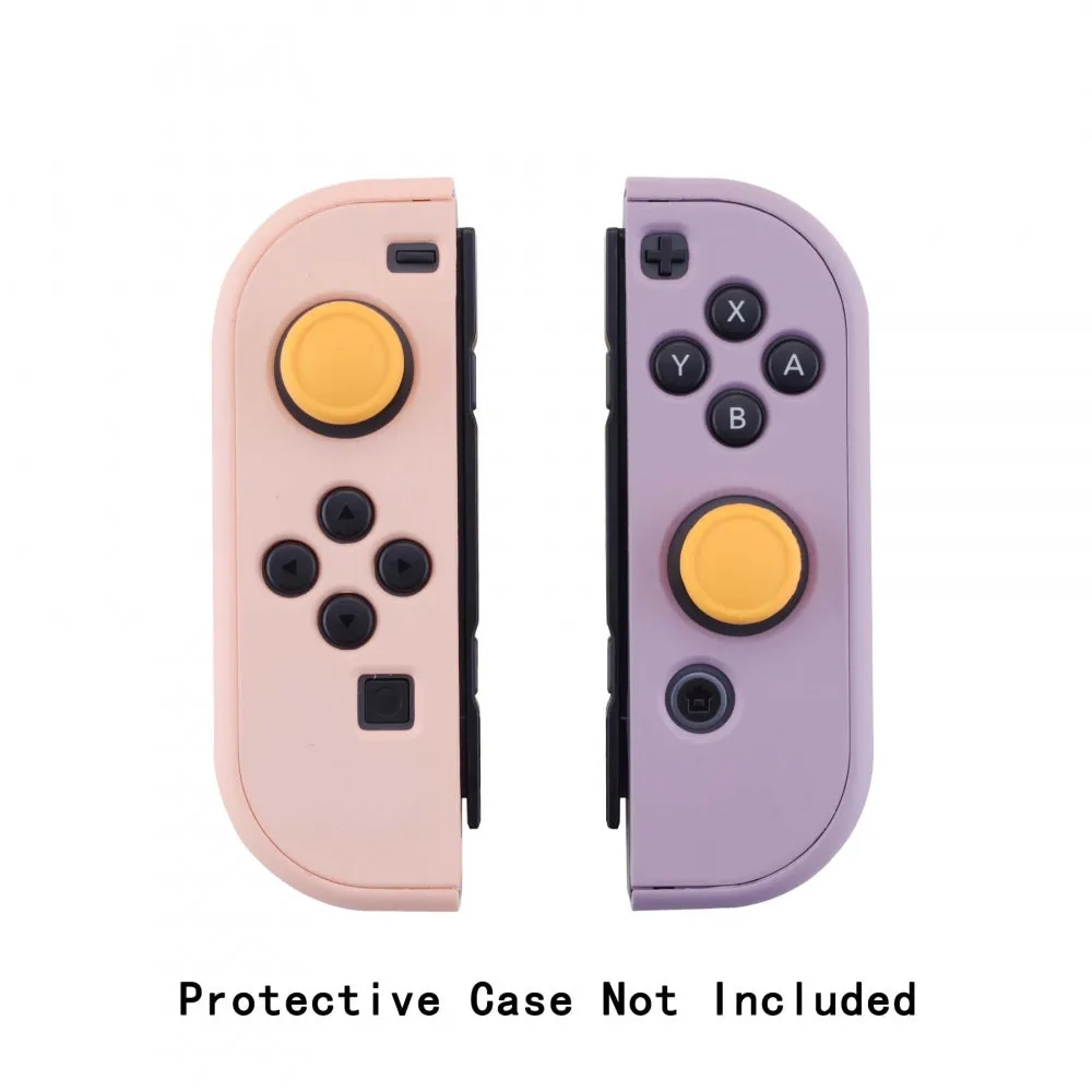 PlayVital Switch Joystick Caps, Switch Lite Thumbstick Caps, Silicone Analog Cover for Joycon of Switch OLED, Thumb Grip Rocker Caps for Nintendo Switch & Switch Lite - 4 Pcs Caution Yellow - NJM1015