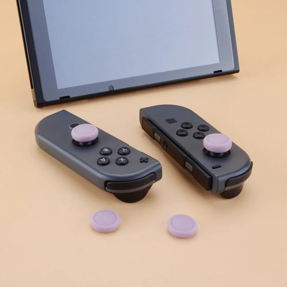 PlayVital Switch Joystick Caps, Switch Lite Thumbstick Caps, Silicone Analog Cover for Joycon of Switch OLED, Thumb Grip Rocker Caps for Nintendo Switch & Switch Lite - 4 Pcs Dark Grayish Violet - NJM1017