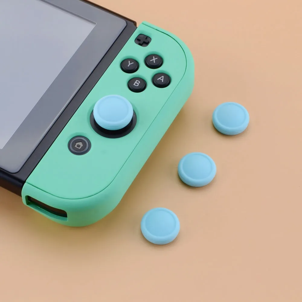 PlayVital Switch Joystick Caps, Switch Lite Thumbstick Caps, Silicone Analog Cover for Joycon of Switch OLED, Thumb Grip Rocker Caps for Nintendo Switch & Switch Lite - 4 Pcs Heaven Blue - NJM1012