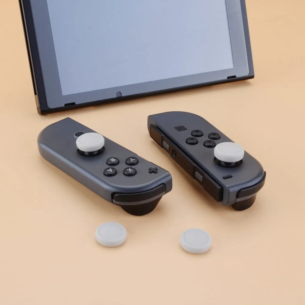 PlayVital Switch Joystick Caps, Switch Lite Thumbstick Caps, Silicone Analog Cover for Joycon of Switch OLED, Thumb Grip Rocker Caps for Nintendo Switch & Switch Lite -  4 Pcs Light Gray - NJM1021