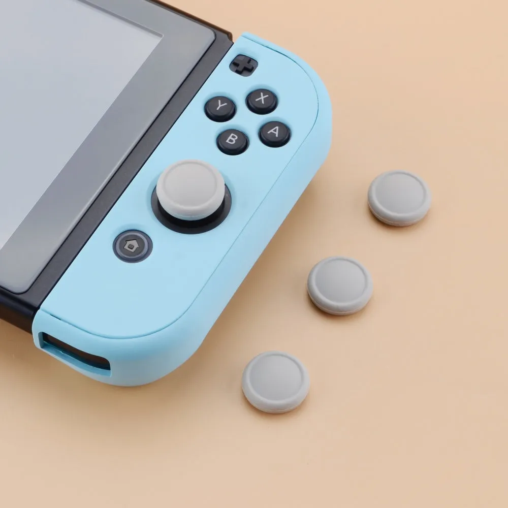 PlayVital Switch Joystick Caps, Switch Lite Thumbstick Caps, Silicone Analog Cover for Joycon of Switch OLED, Thumb Grip Rocker Caps for Nintendo Switch & Switch Lite -  4 Pcs Light Gray - NJM1021