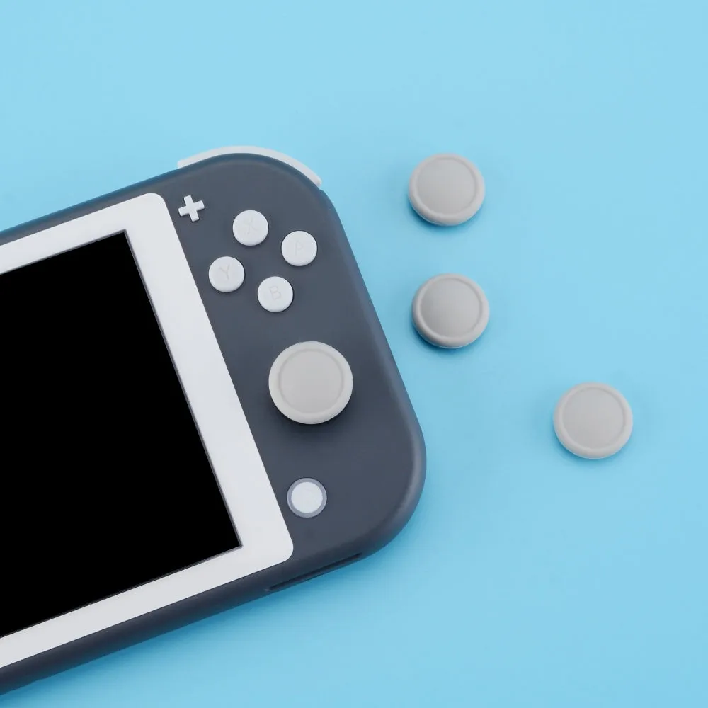 PlayVital Switch Joystick Caps, Switch Lite Thumbstick Caps, Silicone Analog Cover for Joycon of Switch OLED, Thumb Grip Rocker Caps for Nintendo Switch & Switch Lite -  4 Pcs Light Gray - NJM1021