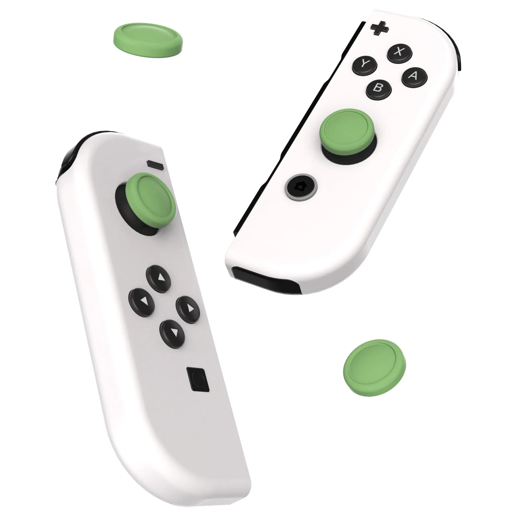 PlayVital Switch Joystick Caps, Switch Lite Thumbstick Caps, Silicone Analog Cover for Joycon of Switch OLED, Thumb Grip Rocker Caps for Nintendo Switch & Switch Lite - 4 Pcs Matcha Green - NJM1166