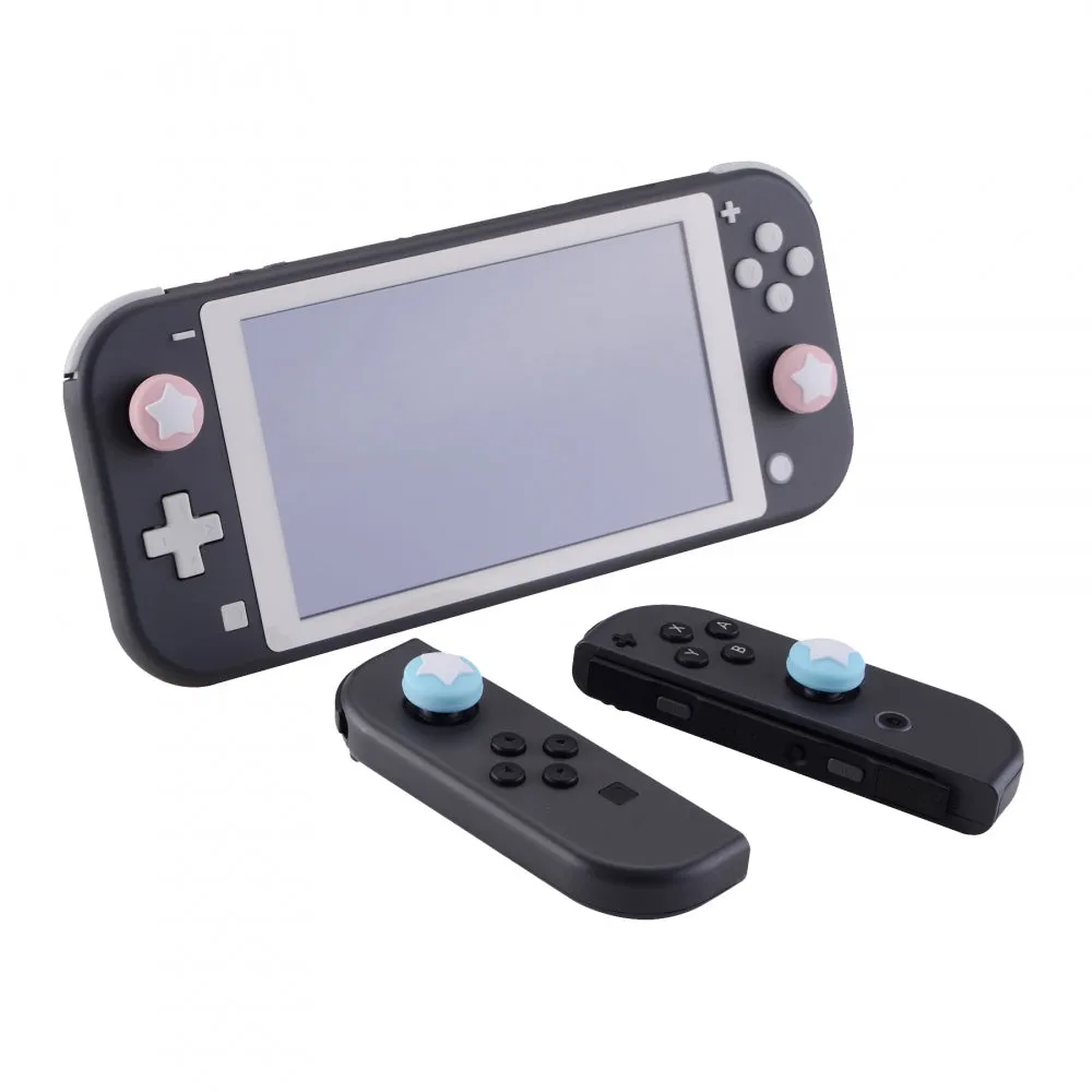 PlayVital Switch Joystick Caps, Switch Lite Thumbstick Caps, Silicone Analog Cover for Joycon of Switch OLED, Thumb Grip Rocker Caps for Nintendo Switch & Switch Lite - Cherry Blossoms & Heaven Blue - NJM1001
