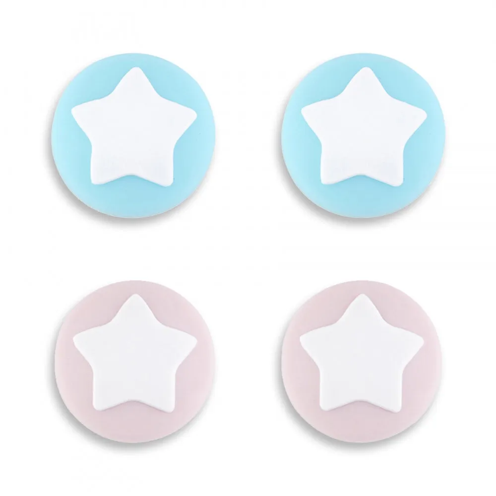 PlayVital Switch Joystick Caps, Switch Lite Thumbstick Caps, Silicone Analog Cover for Joycon of Switch OLED, Thumb Grip Rocker Caps for Nintendo Switch & Switch Lite - Cherry Blossoms & Heaven Blue - NJM1001