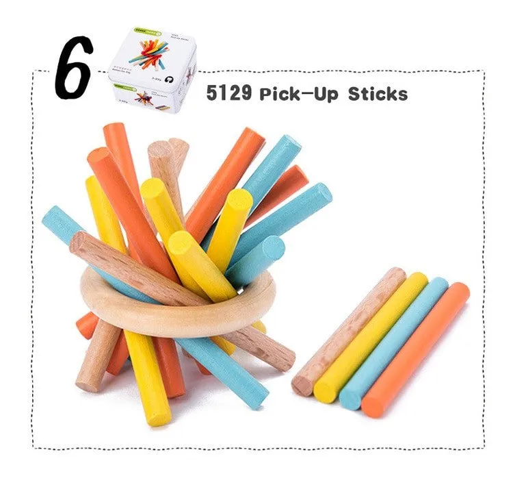 Set 12 -TWELVE different Puzzle Educational Games for Travel in closable Tin Can.
