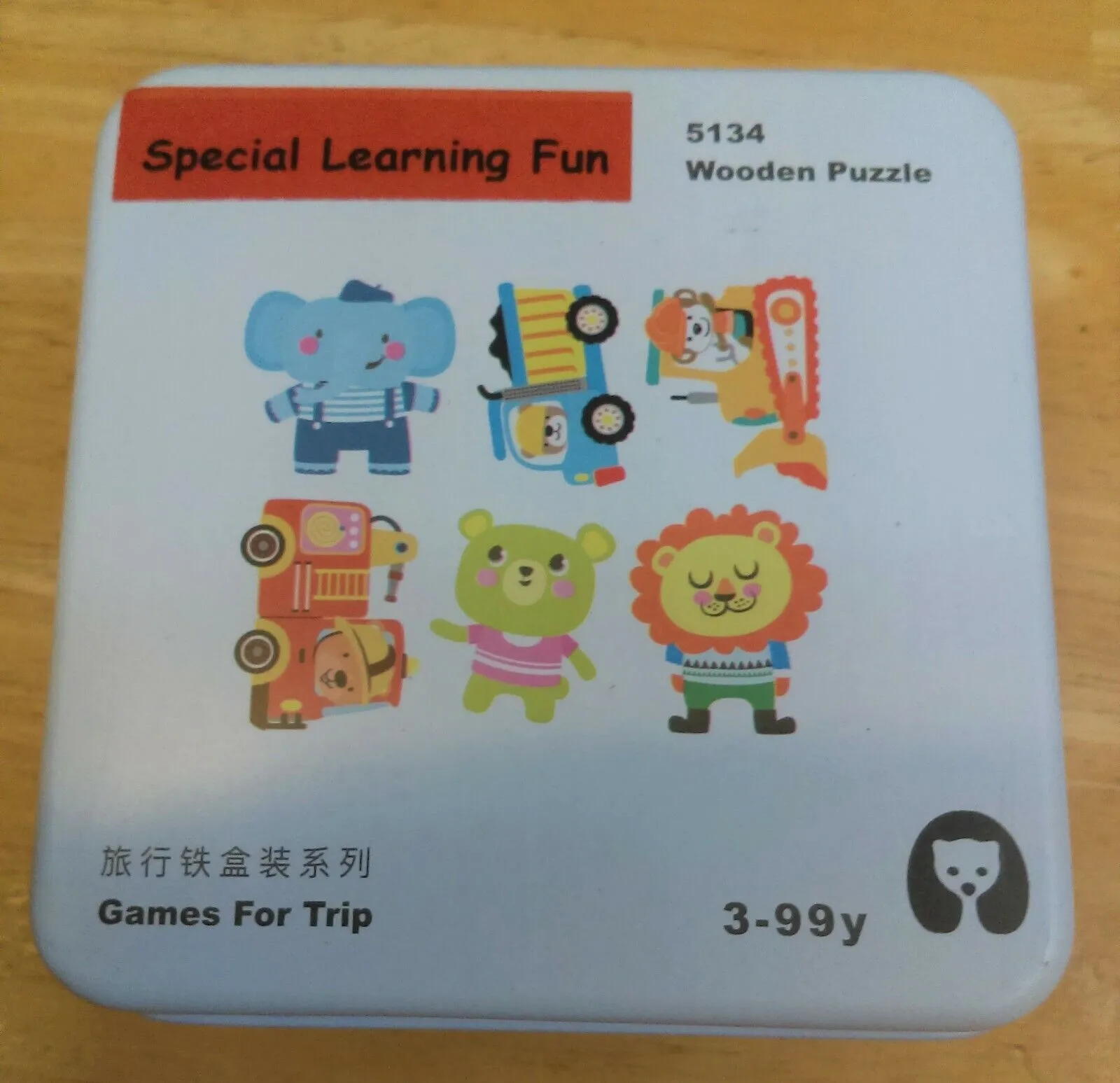 Set 12 -TWELVE different Puzzle Educational Games for Travel in closable Tin Can.