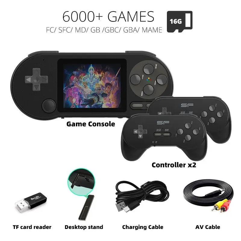 SF2000 3 Inch Screen Handheld Game Console Player Portable Game Player Built-in 6000 Games For Support AV Output