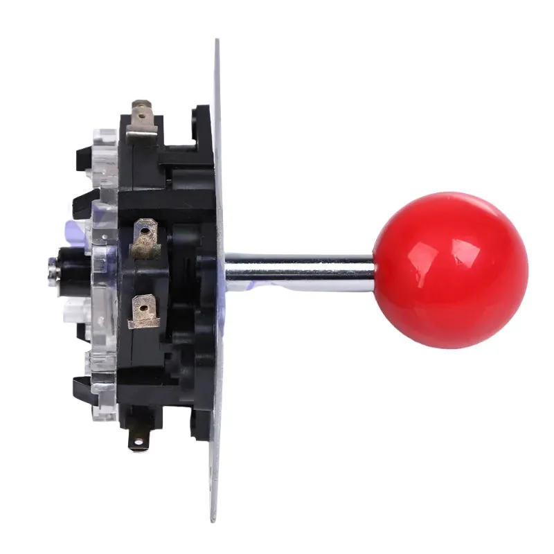 Top Classic 4/8-Way Arcade Game Joystick with Red Ball for 4 Microswitch On/Off Detection