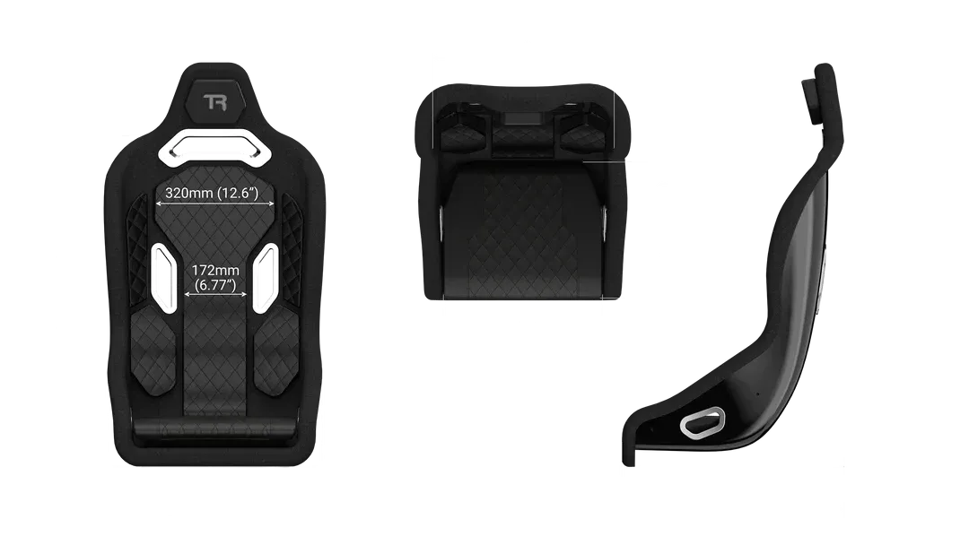 Trak Racer TRX Hybrid Fixed Fiberglass Seat - All Black