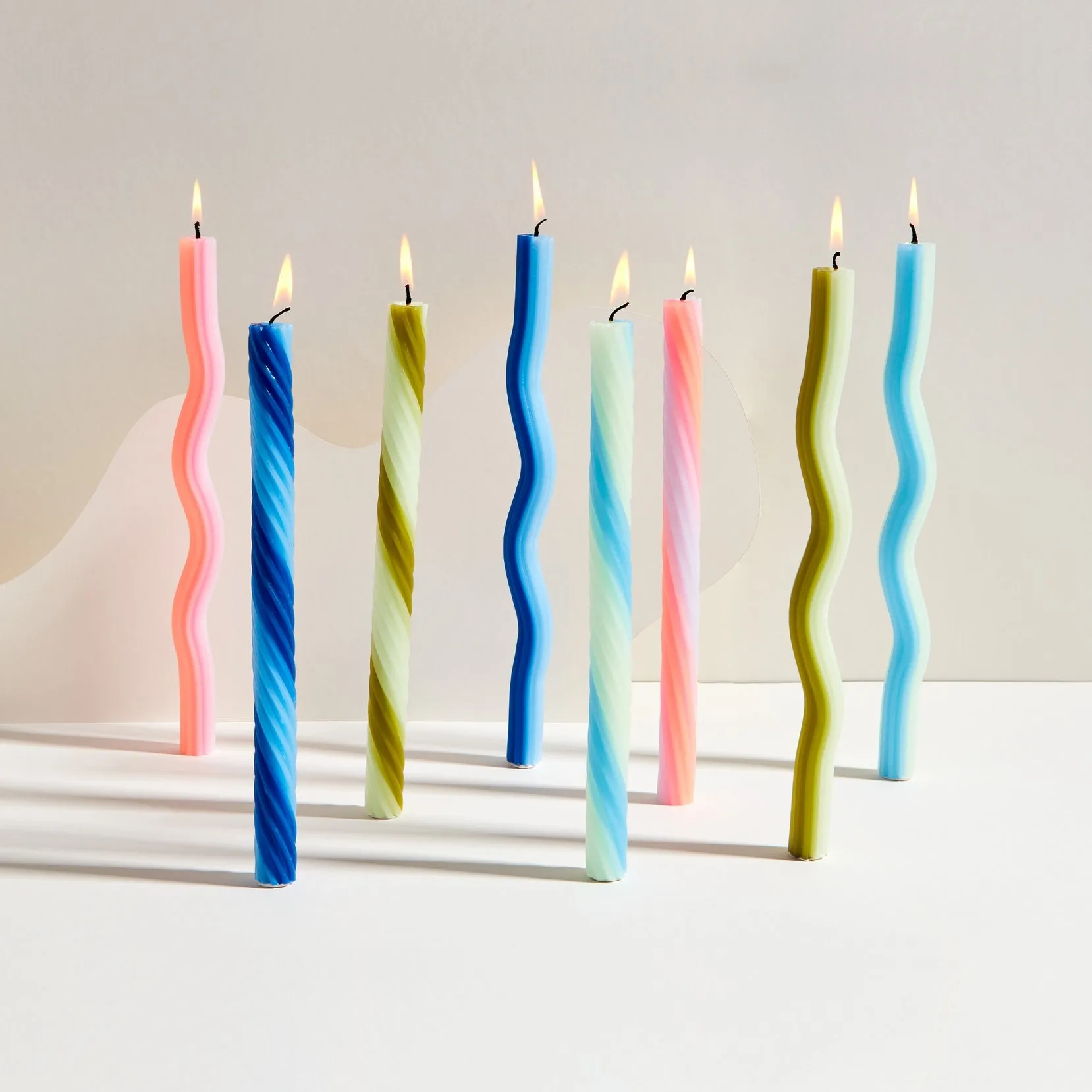Twist Candles Sticks by Lex Pott - Green (2 pack)