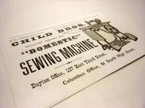 Vintage Style Postcard Set of 4 ~ Child Bros Domestic Sewing Machine ~ Vintage Sewing Machine Salesman Advertisement Postcard